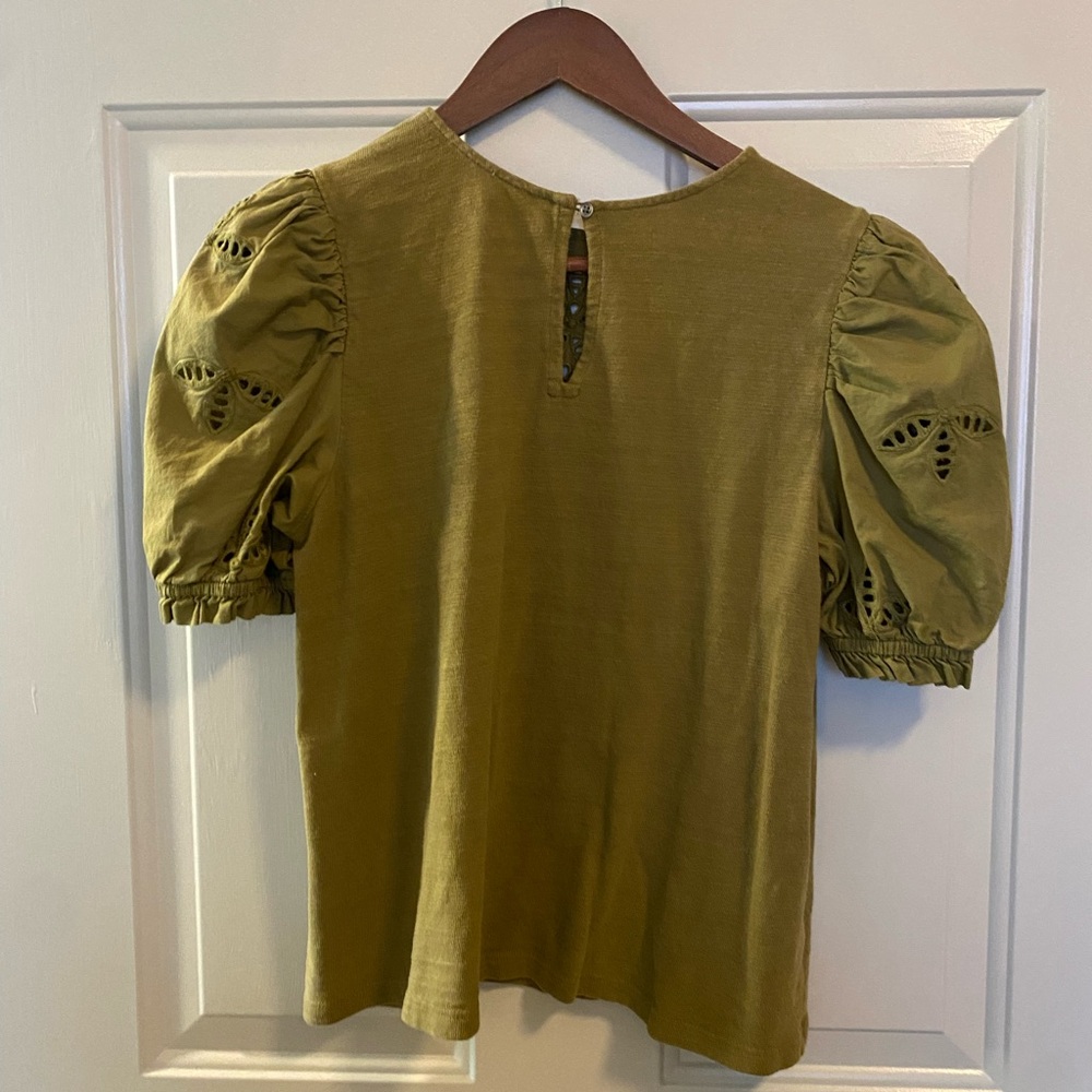 Loft green eyelet T-shirt